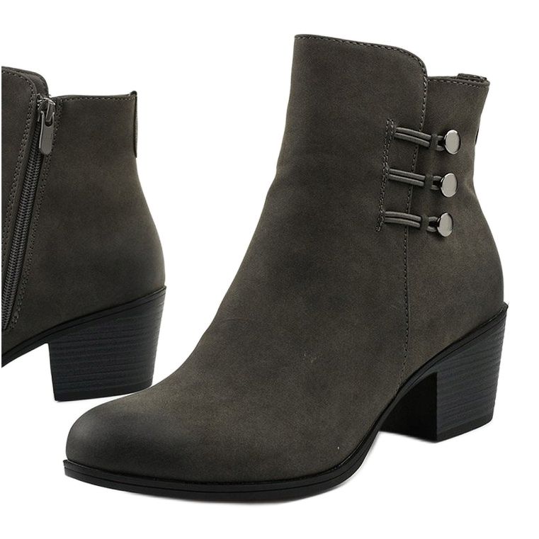 Gray suede ankle boots on the Keenshaper post grey 2