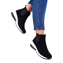 Vinceza Women's Sport Shoes Sneakers Black Leather 21-7781 white 3