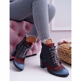 Women's Leather Maciejka Boots Black 03190 multicolored 2