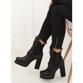 Black wide-heeled boots DF3718 Black 2