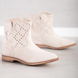 Bella Paris Boots With Decorative Stripes beige 1