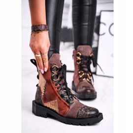 Women's Boots Leather Maciejka Red 04184-29 / 00-3 brown multicolored 2