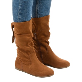 Camel suede boots for women Russell boots brown 1