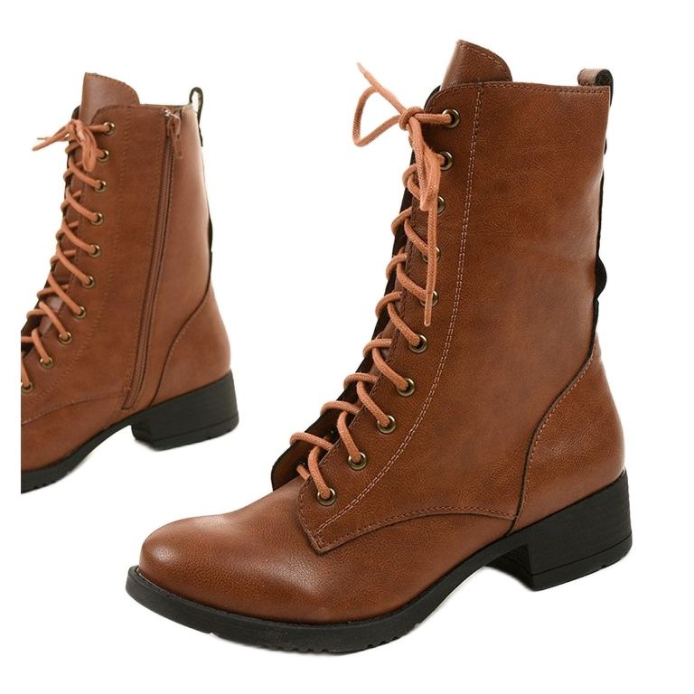 Brown lace-up boots S10 1