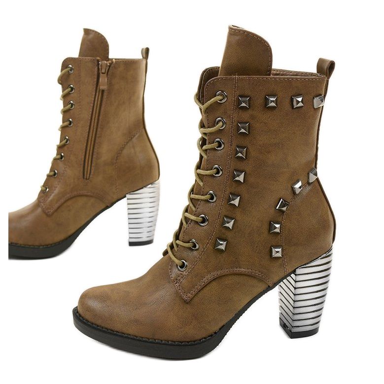 Khaki boots on the post made of eco-leather F117 green 1