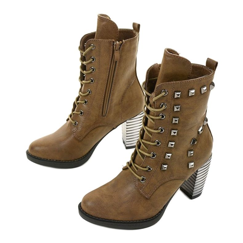 Khaki boots on the post made of eco-leather F117 green 2