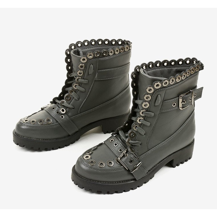 Gray insulated boots with a 1370-5 buckle grey 2