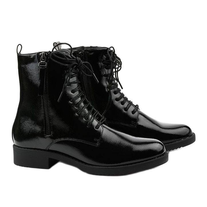 Black women's workery boots A8315 / B 2