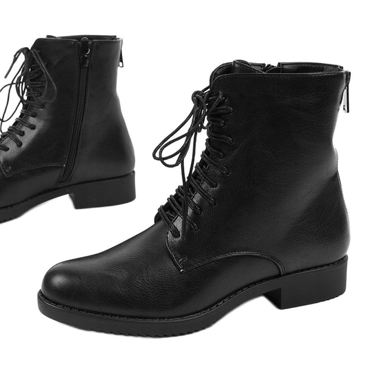 Black women's workery boots A8316 1