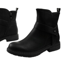 Women's black flat boots with a zipper Graybane 1
