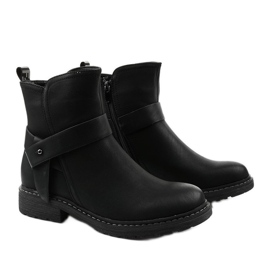 Women's black flat boots with a zipper Graybane 2