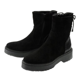 Black suede-like ankle boots with a zipper from Nemororia 2