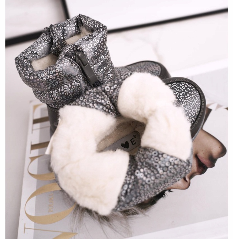 EVE Children's Wool Warm Snow Boots Gray Cruella grey 2