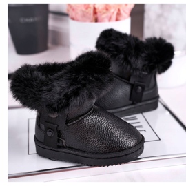 Apawwa Black Marella insulated children's snow boots with fur 1