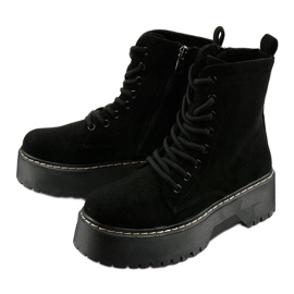 Black lace-up suede boots from Cataela 2