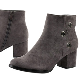 Gray boots on the post of eco-suede A8163-3 / A grey 1