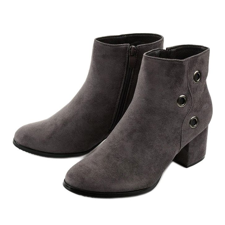 Gray boots on the post of eco-suede A8163-3 / A grey 2