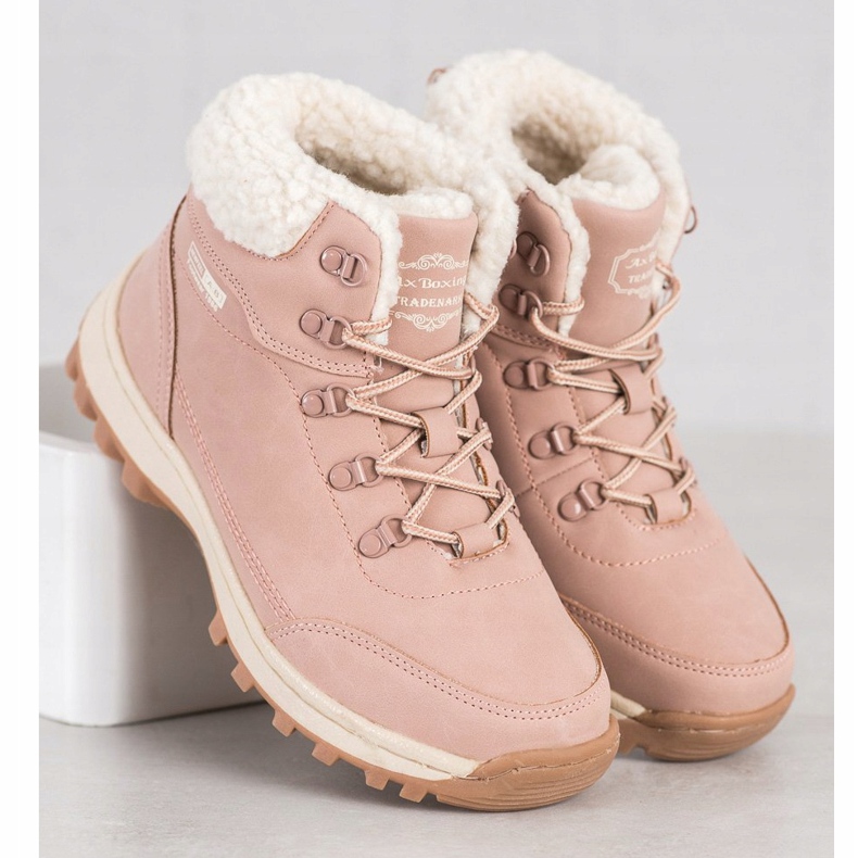 Ax Boxing Trekking shoes with sheepskin pink 1