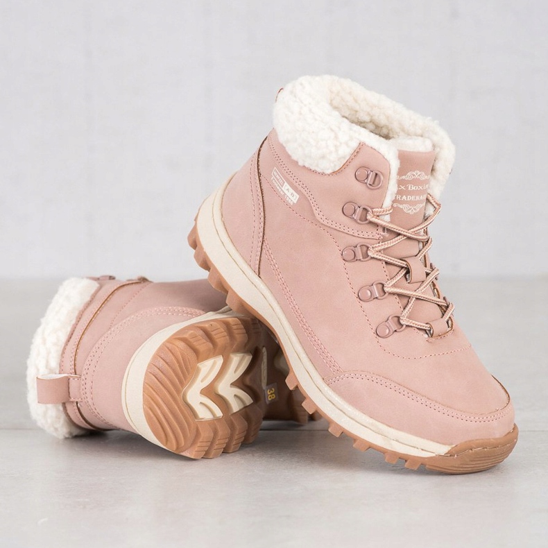 Ax Boxing Trekking shoes with sheepskin pink 2