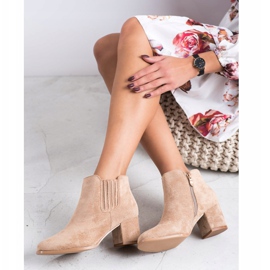 Bella Paris Short Suede Booties beige 1