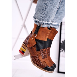 Women's Leather Boots Maciejka Rude 04635-29 brown multicolored 2