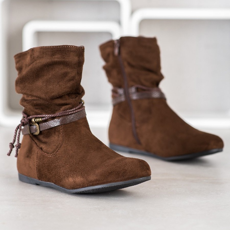 SHELOVET Fashionable suede boots brown 1