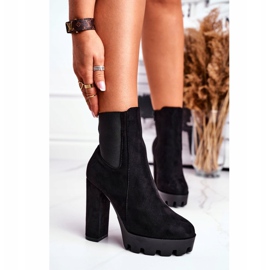 FW1 Women's Boots On High Heel Eco-Suede Black Juliet 2