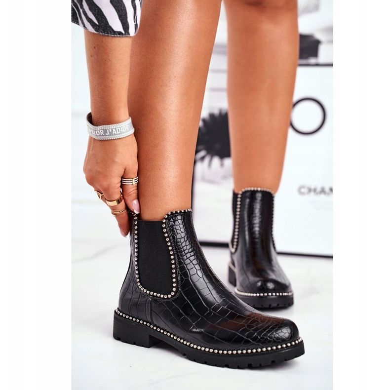 Women's Booties Chelsea boots Warm Black Elvina 1