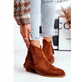 Women's Boots On High Heel With Fringes Cowboy Camel Mirage brown 1
