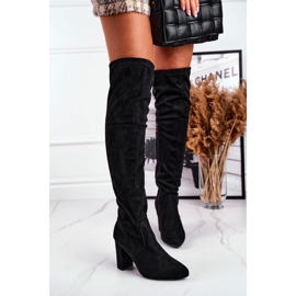Women's Knee High Boots Eco-Suede Black First Time 1