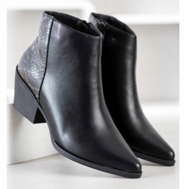 Cm Paris Black Booties In Spitz 1