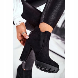 Women's Boots Slip On A Heel Eco-Suede Black Berry 2