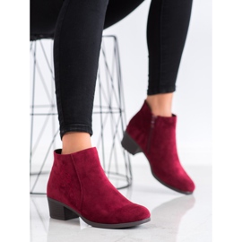 SHELOVET Burgundy boots with an application red 1