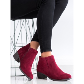 SHELOVET Burgundy boots with an application red 2