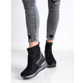 Gogo Wedge Boots black 1 Gogo Wedge Boots black 1