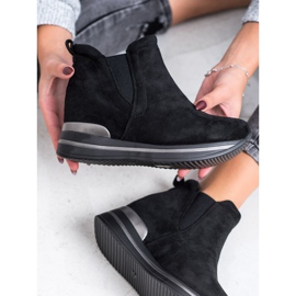 Gogo Slip-on Suede Booties black 1