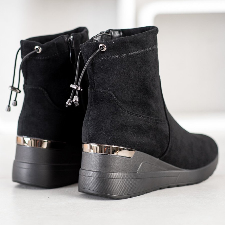 Camo Suede Wedge Boots black 1