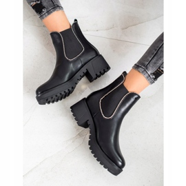 SHELOVET Chelsea boots with cubic zirconia black 1