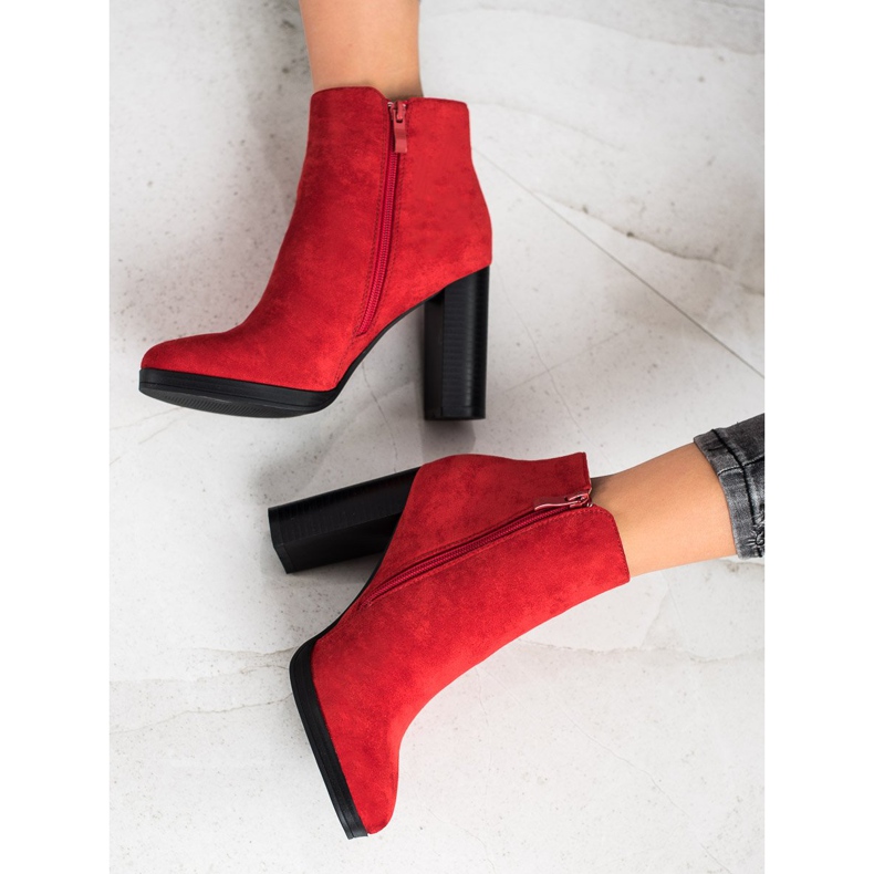 Super Me Fashionable high-heeled boots red 2 Super Me Fashionable high-heeled boots red 2
