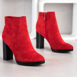 Super Me Fashionable high-heeled boots red 1 Super Me Fashionable high-heeled boots red 1