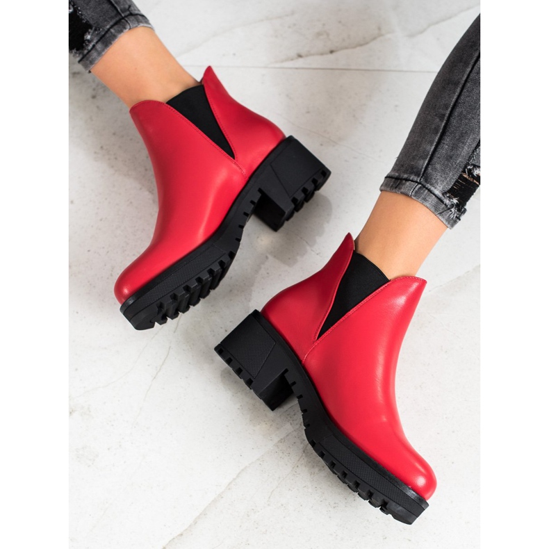 Super Mode Eco leather slip-on boots red 1