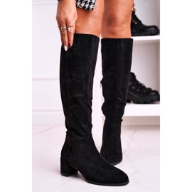 Women's suede boots Sergio Leone black KZ273 1