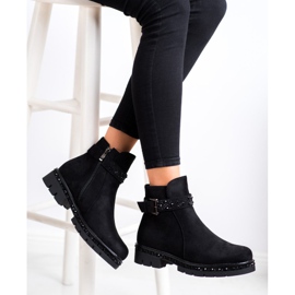 Bella Star Black Booties With Ornaments 1