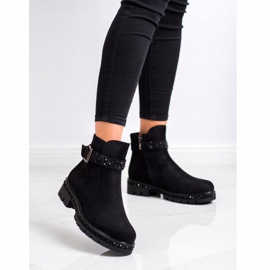 Bella Star Black Booties With Ornaments 2
