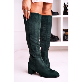 Women's suede boots Sergio Leone green KZ273 1
