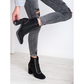 SHELOVET Tied Booties On A Post black 1