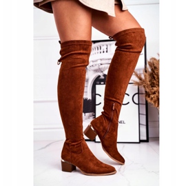 EVE Women's knee high boots eco-suede camel Can't Stop brown multicolored 2