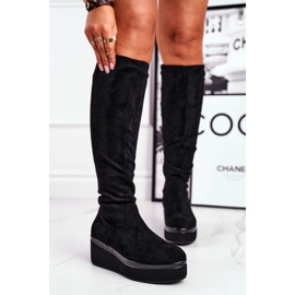 Women's boots Sergio Leone on the platform black KZ732 1