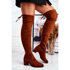 Women's boots Sergio Leone lycra camel KZ281 brown multicolored 2