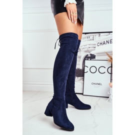 Women's boots Sergio Leone lycra navy blue KZ281 1